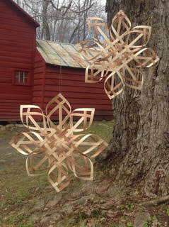 Hanging Hardwood Splint Snowflake